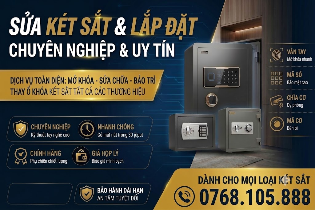Két sắt minh họa cơ cấu cánh và khóa cần kiểm tra khi mã đã được nhập